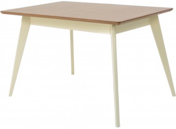 Деревянный стол Сканди 120 слоновая кость / натуральное дерево