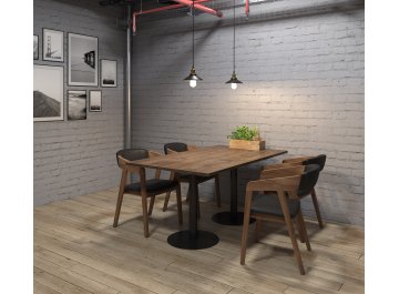 Обеденный стол VAST-120 teakwood/черный