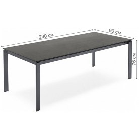 Стол Eminence CB/4724-M 130 B MT.P16 grey / MT.P16 grey bar / ceram.P133 stone grey EXT.LAM.P27W grap