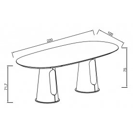 Керамический стол 160KD-60070 220х100х75