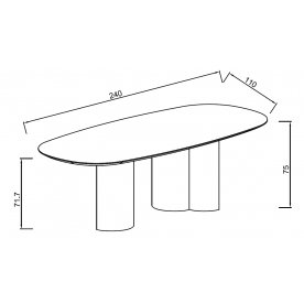 Керамический стол 160KD-60080 240х110х75