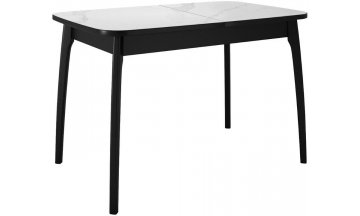 Керамический стол DikLine MK15 белый мрамор / черный