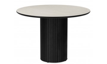 Керамический стол Гравент 110 onyx bianco soft satin / белый krater perla repose / черный