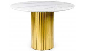 Керамический стол Гравент patagonoa bianco repose / золотой