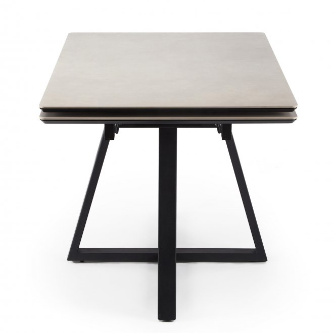 Керамический стол Памелла 140(200)х80 carmen light grey / черный