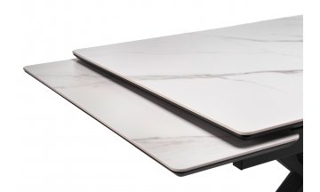 Керамический стол Старлайт 120(180)х80 snow alpin / черный