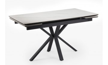 Керамический стол Старлайт 140(200)х80 snow alpin white / черный