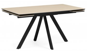 Керамический стол Вилли 120(180)х80 okara light yellow / черный