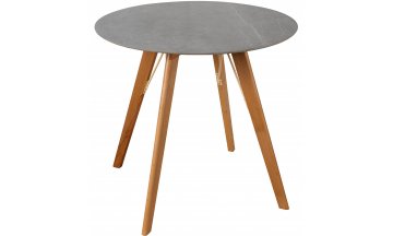 Керамический стол CA Faggio Pietra selvatica светло-серый мрамор / прозрачный лак