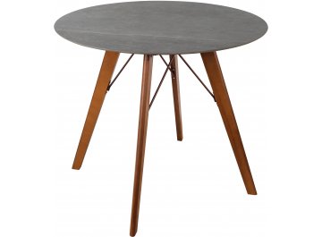 Керамический стол CA Wenge Pietra selvatica светло-серый мрамор / темный орех