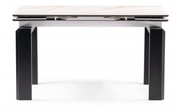 Керамический стол Давос 140(200)х80х78 белый мрамор / черный