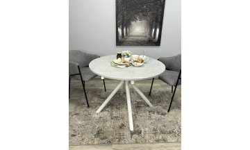 Керамический стол KENNER AR1000 белый/мрамор светло-серый