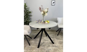 Керамический стол KENNER AR1000 черный/мрамор светло-серый