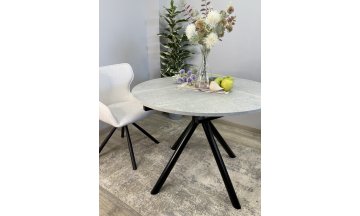 Керамический стол KENNER AR1000 черный/мрамор светло-серый