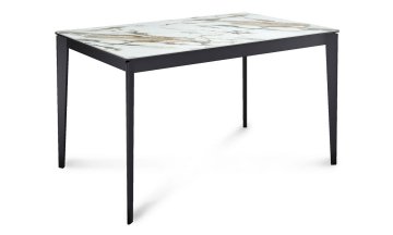 Керамический стол KENNER KR1200 черный/керамика мрамор золотой глянец