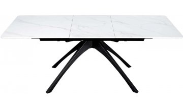 Керамический стол SHT-T76 белый мрамор / черный