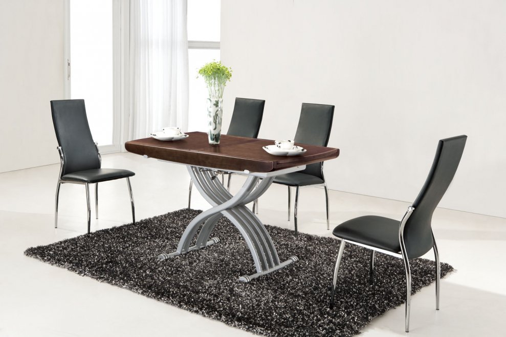 Обеденная группа стол-трансформер B2110 венге и 4 стула 2368 Black