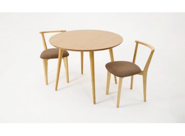 Обеденный стол Монте К 90 / Франк натуральный / велюр коричневый