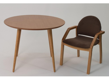 Обеденный стол Монте Джуно К 100 велюр коричневый / натуральное дерево / натуральное дерево