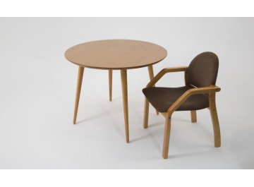 Обеденный стол Монте Джуно К 100 велюр коричневый / натуральное дерево / натуральное дерево