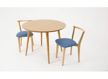 Обеденный стол Монте К 90 / Франк натуральный / велюр коричневый