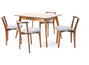 Складной стол Сканди Франк 120 натуральное дерево / натуральное дерево серый / орех / орех