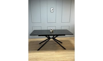 Керамический стол Брюле черный мрамор / черный