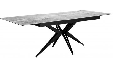 Керамический стол DikLine KW160 серый мрамор / черный