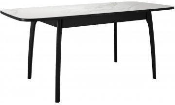 Керамический стол DikLine MK15 белый мрамор / черный
