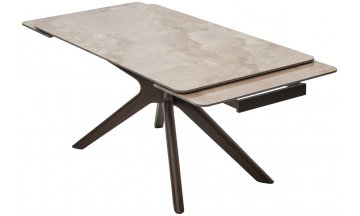 Керамический стол Eder 160 gloss amber jade solid ceramic / орех