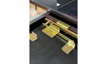 Керамический стол Форс 1100 черный глянец / золото