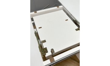 Керамический стол Лайт белое стекло глянец / белый