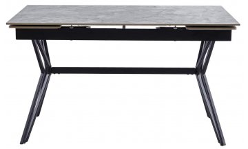 Керамический стол Мирул 135-195 / 80х76 grey stoun / черный