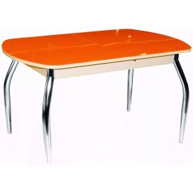 Стол Гала-1 дуб беленый / оранжевый