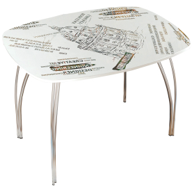 Стеклянный стол Лотос 1000 х 600