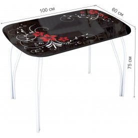 Стеклянный стол Лотос 1000 х 600