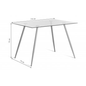 Стеклянный стол Sophia (mod. 5003) 110х80х75