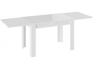 Обеденный стол Норман тип 1 белый / стекло белый глянец