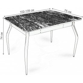 Стеклянный стол Цветы