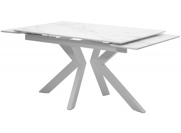 Раздвижной стол Кентукки 3 140 стекло белый мрамор / белый