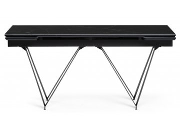 Раздвижной стол Марвин 160(220)х90х76 черный мрамор / черный