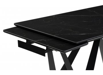 Раздвижной стол Марвин 160(220)х90х76 черный мрамор / черный
