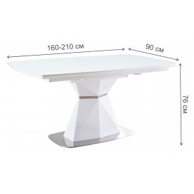 Стеклянный стол Cortez 160-210/90