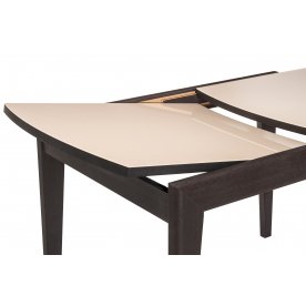 Стеклянный стол Оливер орех премиум / бежевый