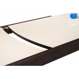 Стеклянный стол Оливер орех премиум / бежевый