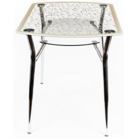 Стол стеклянный А6С-2 рисунок крем