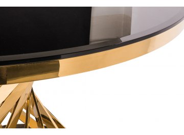 Круглый стол Twist gold / black