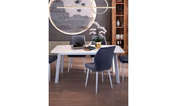 Керамический стол Зил мрамор белый / белый