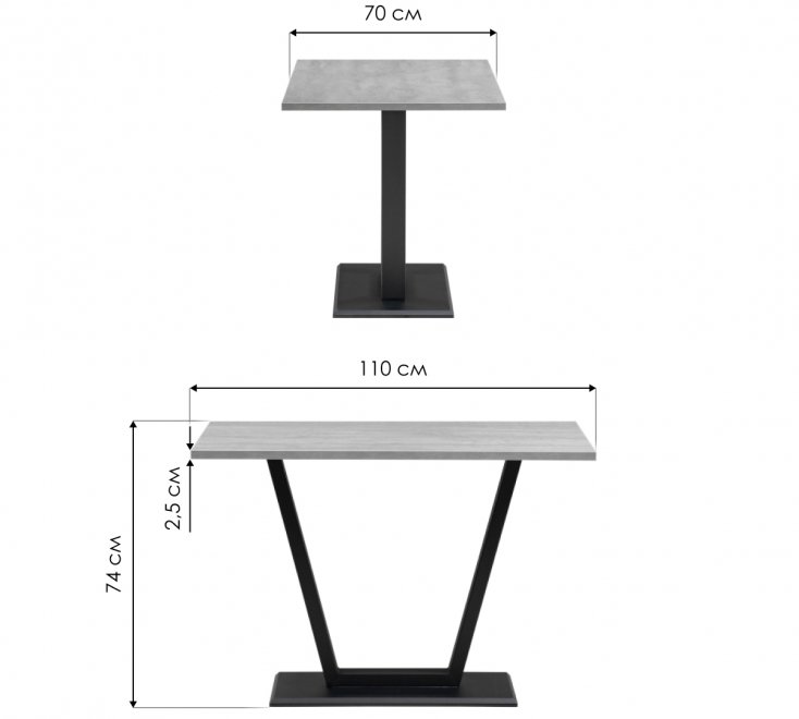Стол на тумбе Мичиган Лофт 110х70 25 мм дуб вотан / черный матовый