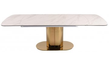 Керамический стол Бинг 160-242х90х77 белая керамика